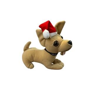 Vintage Applause Yo Quiero Taco Bell Chihuahua Dog 6” Santa Hat Plush Works